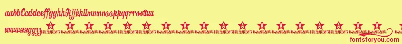 Candy ffy Font – Red Fonts on Yellow Background