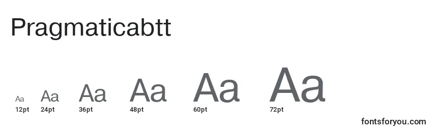 Размеры шрифта Pragmaticabtt