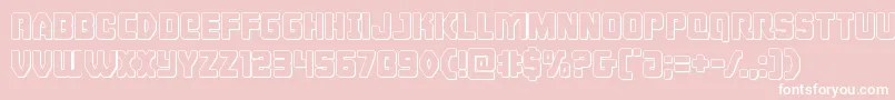 Cyborgroosterout-Schriftart – Weiße Schriften auf rosa Hintergrund