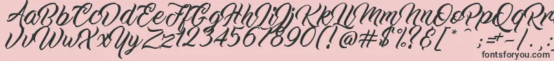 WorkInProgress-Schriftart – Schwarze Schriften auf rosa Hintergrund