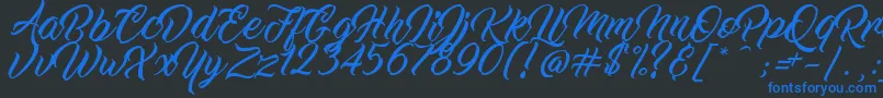フォントWorkInProgress – 黒い背景に青い文字