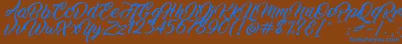 WorkInProgress Font – Blue Fonts on Brown Background