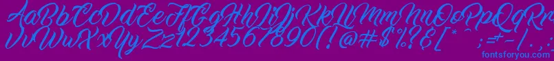 WorkInProgress-Schriftart – Blaue Schriften auf violettem Hintergrund