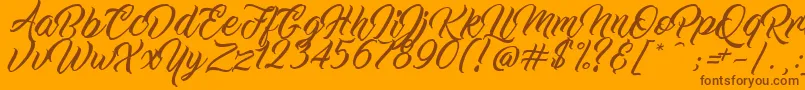 フォントWorkInProgress – オレンジの背景に茶色のフォント