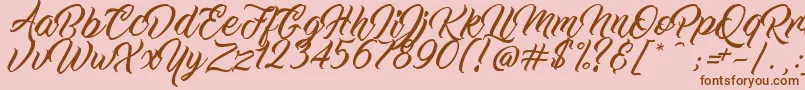 フォントWorkInProgress – ピンクの背景に茶色のフォント