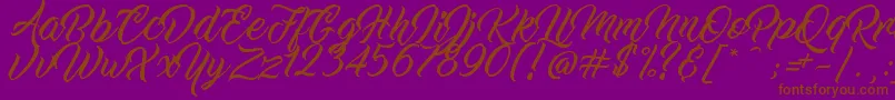 Czcionka WorkInProgress – brązowe czcionki na fioletowym tle