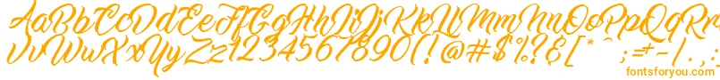 WorkInProgress-Schriftart – Orangefarbene Schriften auf weißem Hintergrund