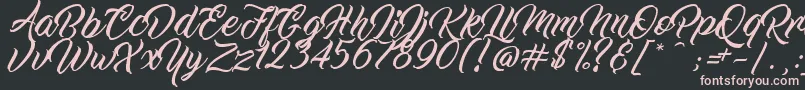 WorkInProgress-Schriftart – Rosa Schriften auf schwarzem Hintergrund