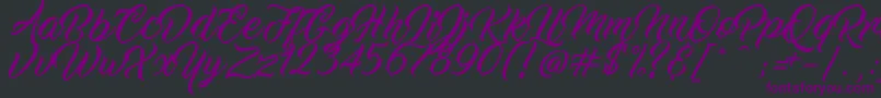 Czcionka WorkInProgress – fioletowe czcionki na czarnym tle