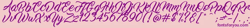 フォントWorkInProgress – ピンクの背景に紫のフォント
