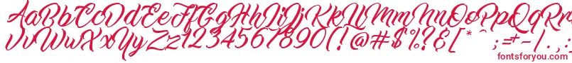 WorkInProgress-Schriftart – Rote Schriften auf weißem Hintergrund