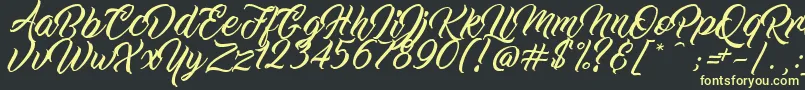 フォントWorkInProgress – 黒い背景に黄色の文字
