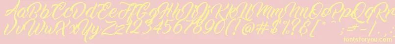 WorkInProgress Font – Yellow Fonts on Pink Background