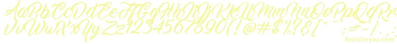 フォントWorkInProgress – 白い背景に黄色の文字