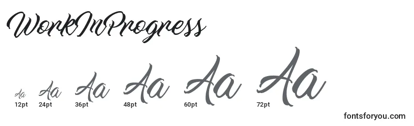 Размеры шрифта WorkInProgress