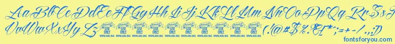 ReditumPersonaluseonly Font – Blue Fonts on Yellow Background