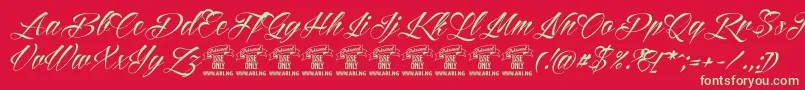 ReditumPersonaluseonly Font – Green Fonts on Red Background