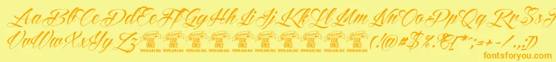 Police ReditumPersonaluseonly – polices orange sur fond jaune