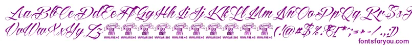 ReditumPersonaluseonly Font – Purple Fonts on White Background