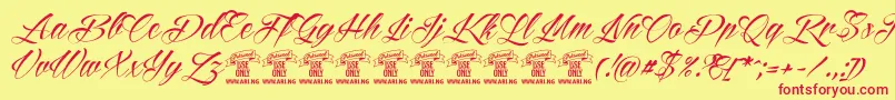 ReditumPersonaluseonly Font – Red Fonts on Yellow Background
