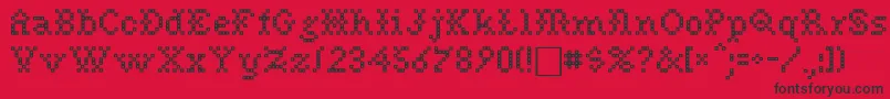 NeedlepointsewPlainRegular-Schriftart – Schwarze Schriften auf rotem Hintergrund