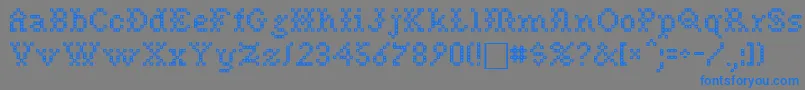 NeedlepointsewPlainRegular-Schriftart – Blaue Schriften auf grauem Hintergrund