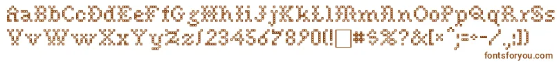 Шрифт NeedlepointsewPlainRegular – коричневые шрифты на белом фоне