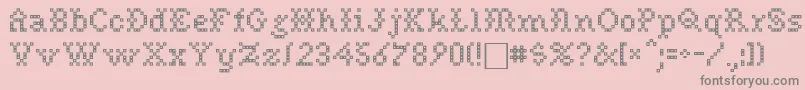 NeedlepointsewPlainRegular Font – Gray Fonts on Pink Background