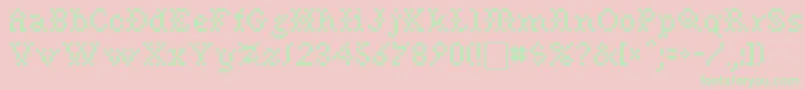 NeedlepointsewPlainRegular Font – Green Fonts on Pink Background