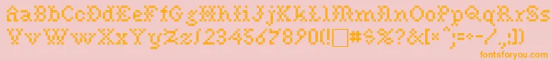NeedlepointsewPlainRegular Font – Orange Fonts on Pink Background