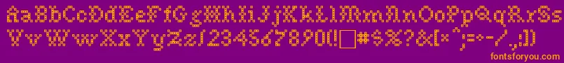 NeedlepointsewPlainRegular Font – Orange Fonts on Purple Background