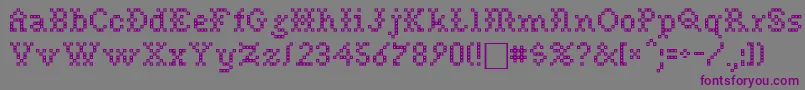 Шрифт NeedlepointsewPlainRegular – фиолетовые шрифты на сером фоне