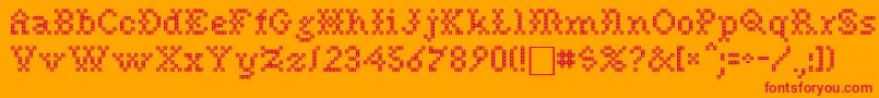 NeedlepointsewPlainRegular Font – Red Fonts on Orange Background