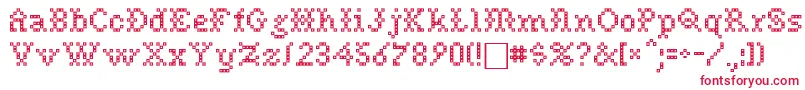 NeedlepointsewPlainRegular Font – Red Fonts on White Background