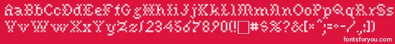 NeedlepointsewPlainRegular Font – White Fonts on Red Background