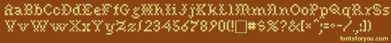 NeedlepointsewPlainRegular-fontti – keltaiset fontit ruskealla taustalla