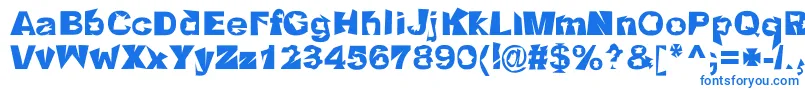 フォントCrackwhore – 白い背景に青い文字