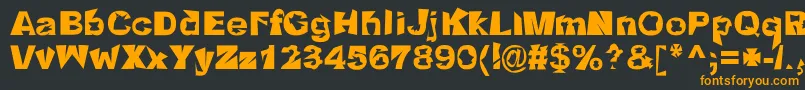 フォントCrackwhore – 黒い背景にオレンジの文字