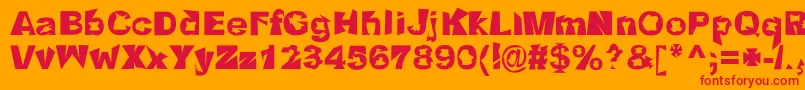 Crackwhore Font – Red Fonts on Orange Background
