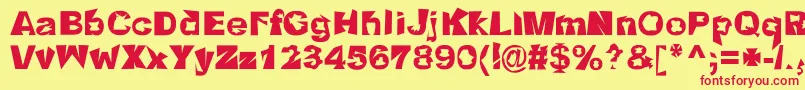 Crackwhore Font – Red Fonts on Yellow Background