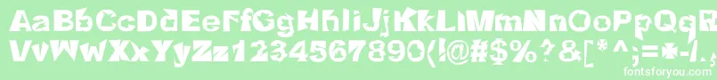フォントCrackwhore – 緑の背景に白い文字