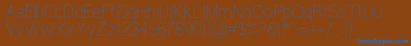 KirvyThin Font – Blue Fonts on Brown Background