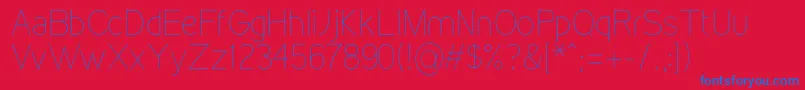 KirvyThin Font – Blue Fonts on Red Background