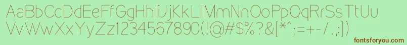 KirvyThin Font – Brown Fonts on Green Background