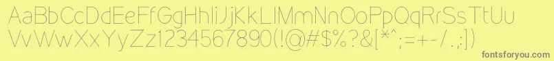 KirvyThin Font – Gray Fonts on Yellow Background