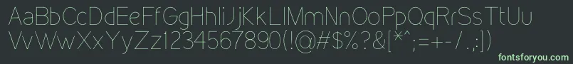 KirvyThin Font – Green Fonts on Black Background