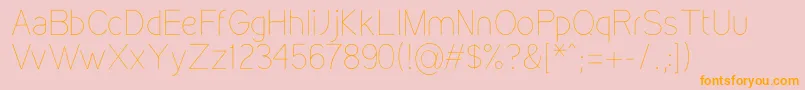 KirvyThin-Schriftart – Orangefarbene Schriften auf rosa Hintergrund