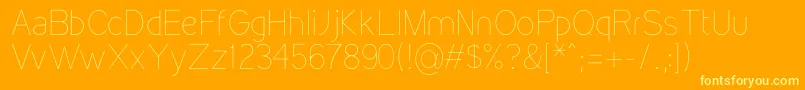 KirvyThin Font – Yellow Fonts on Orange Background