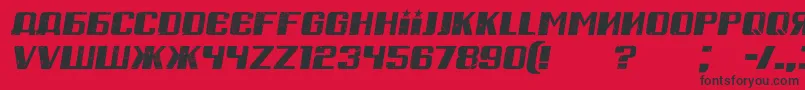 RussianSpringGrungedItalic Font – Black Fonts on Red Background