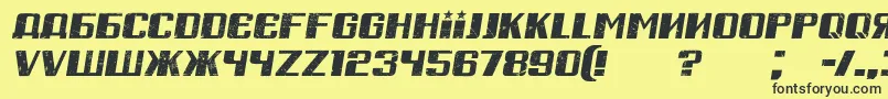 RussianSpringGrungedItalic Font – Black Fonts on Yellow Background